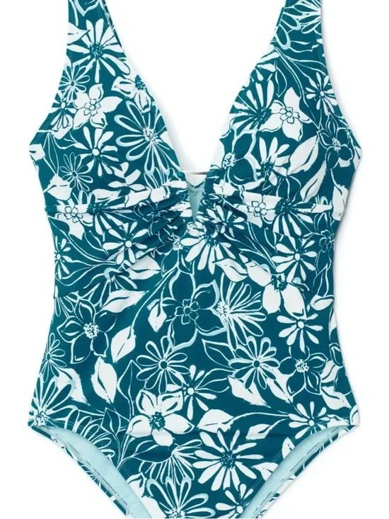 Adore Me One Piece Andria Contour Floral Daisy Swimsuit, Plus Size 4X or 28 New - Picture 9 of 11